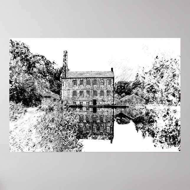 Gibson Mill, Hardcastle Crags Koltritskonstverk Poster (Framsidan)