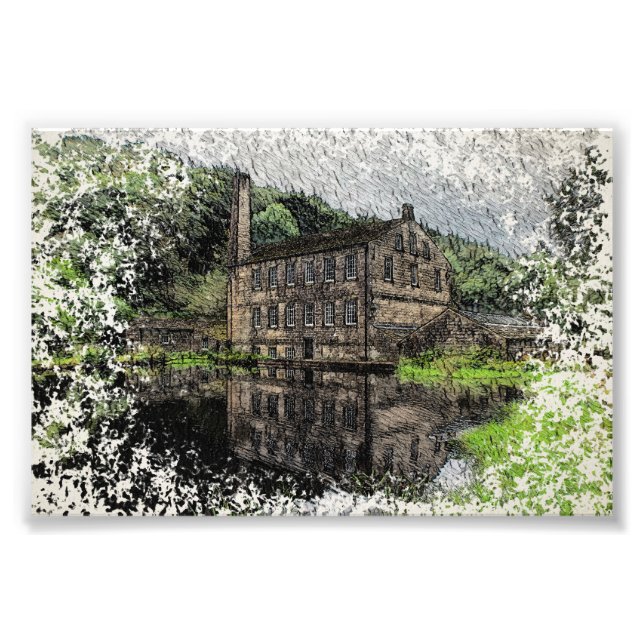 Gibson Mill, Hardcastle Crags Pennkonstverk Fototryck (Framsidan)