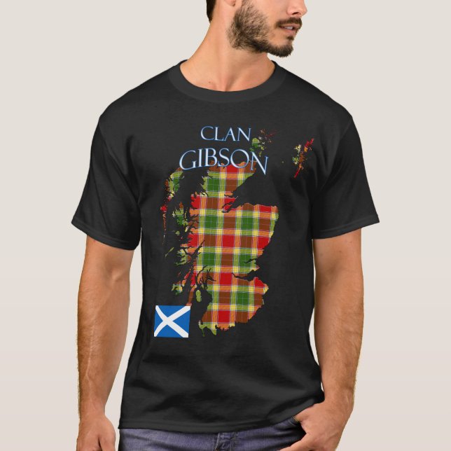 Gibson Scottish Klan Tartan Scotland T Shirt (Framsida)