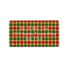 Gibson Tartan Label Adressetikett