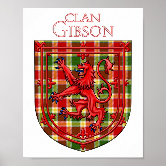 Gibson Tartan Scottish Play Lejon Rampant Poster (Framsidan)