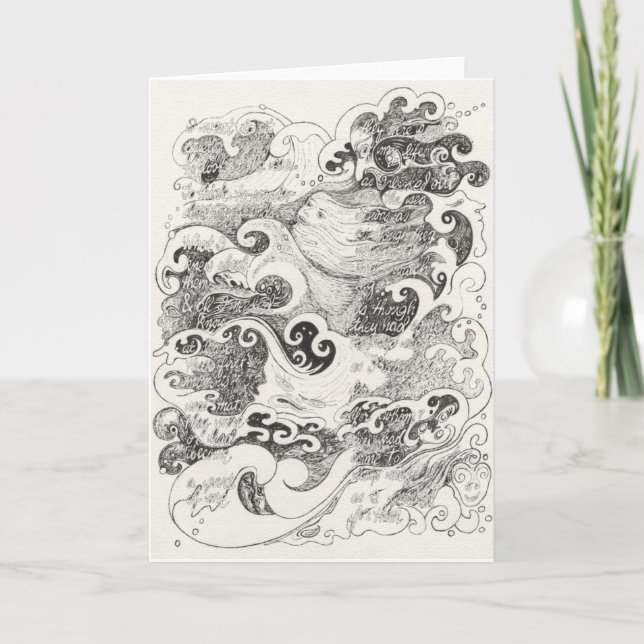 "Gick jag att sitta tyst vid havet" noterar kortet Kort (Framsida)