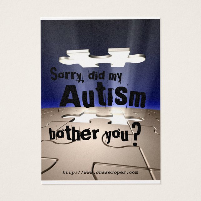 Gick min autism dig? visitkort (Framsidan)