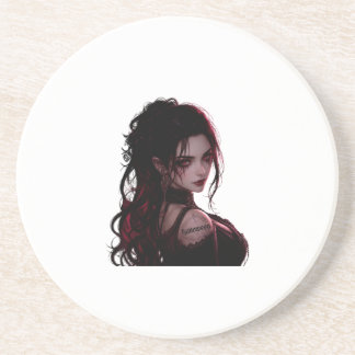 GIDAGI Fitness Mörk Anime Tjej Coaster- Halloween Underlägg
