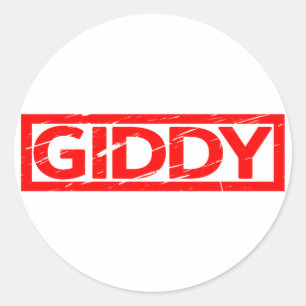 Giddy Frimärke Runt Klistermärke
