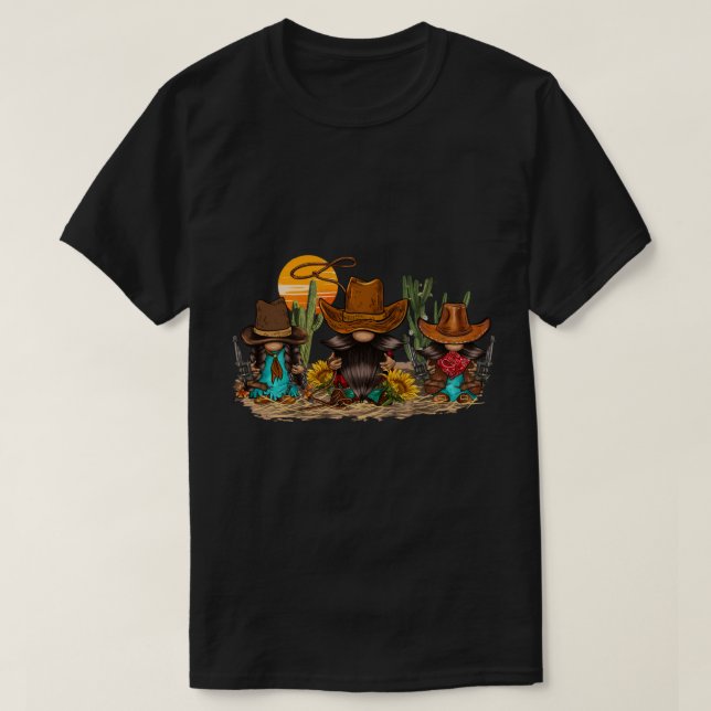 Giddy-up Cowboy Gnome T Shirt (Design framsida)