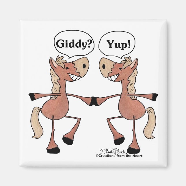 Giddy Up Horses Magnet (Framsidan)