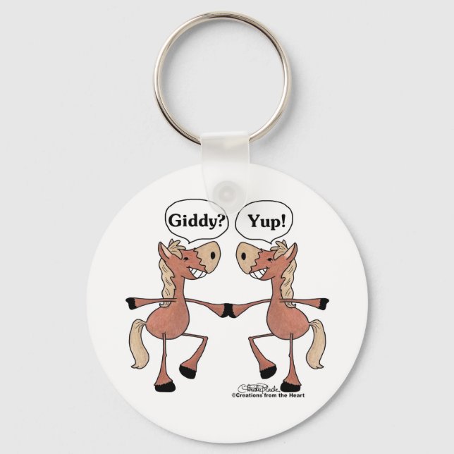 Giddy Up Horses Nyckelring (Framsida)