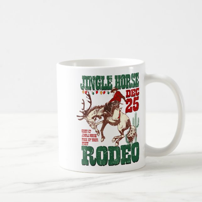 Giddy Up Jingle Horse Santa Cowboy Western Christm Kaffemugg (Höger)