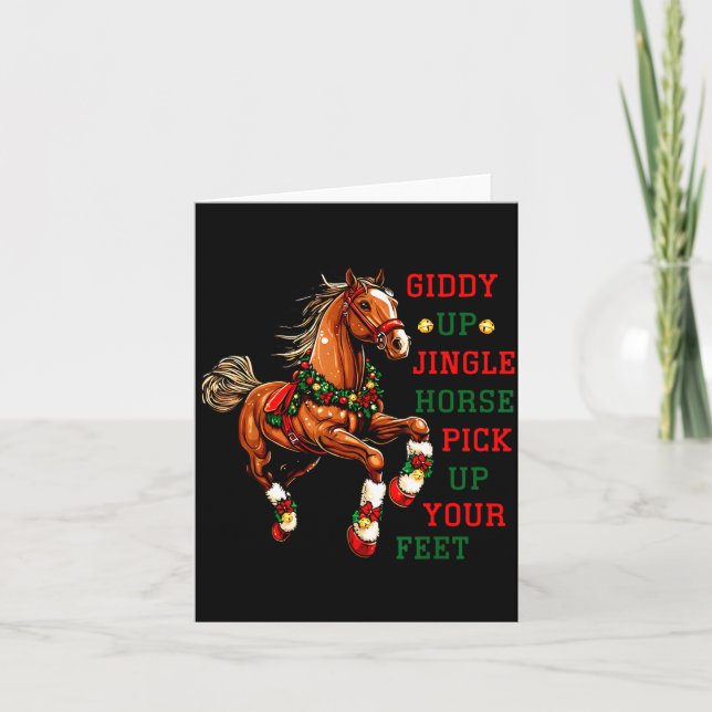 Giddy Up Jingle Horse Western Christmas Horse Coun Kort (Framsida)