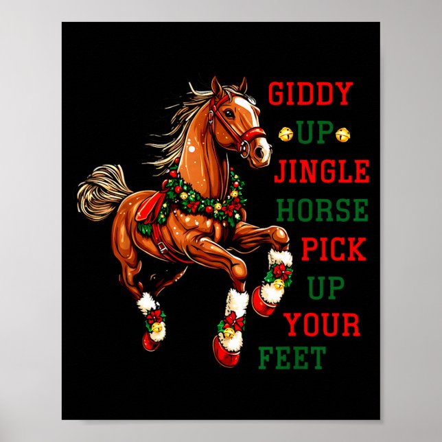 Giddy Up Jingle Horse Western Christmas Horse Coun Poster (Framsidan)