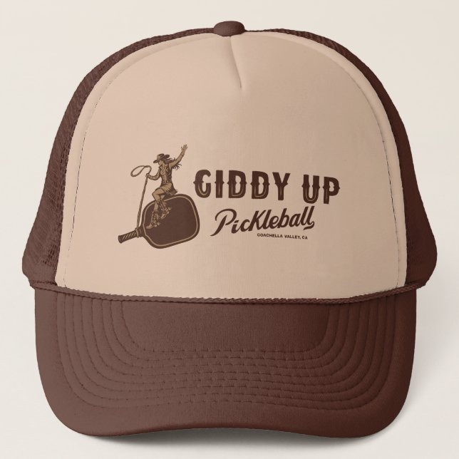 Giddy Up Pickleball - Cowgirl Hat Keps (Framsida)