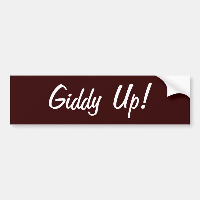 Giddy upp! Bumper Sticker Bildekal (Framsidan)