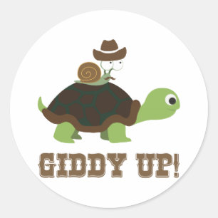 Giddy upp! runt klistermärke