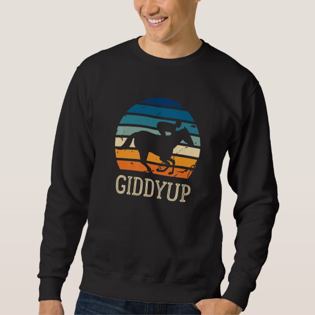 Giddyup Horse Tävla Lång Ärmad Tröja (Framsida)