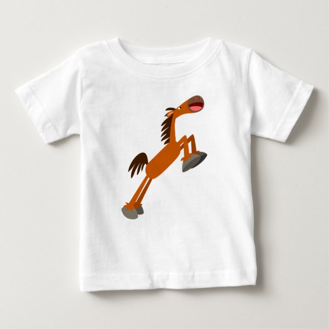 Giddyup, Horsey! Tecknad Horse Baby T-Shirt (Framsida)