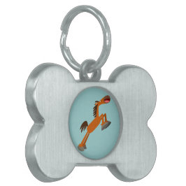 Giddyup, Horsey! Tecknad Horse Pet-tagg ID-bricka Husdjur