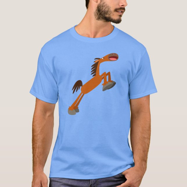 Giddyup, Horsey! Tecknad Horse T-Shirt (Framsida)