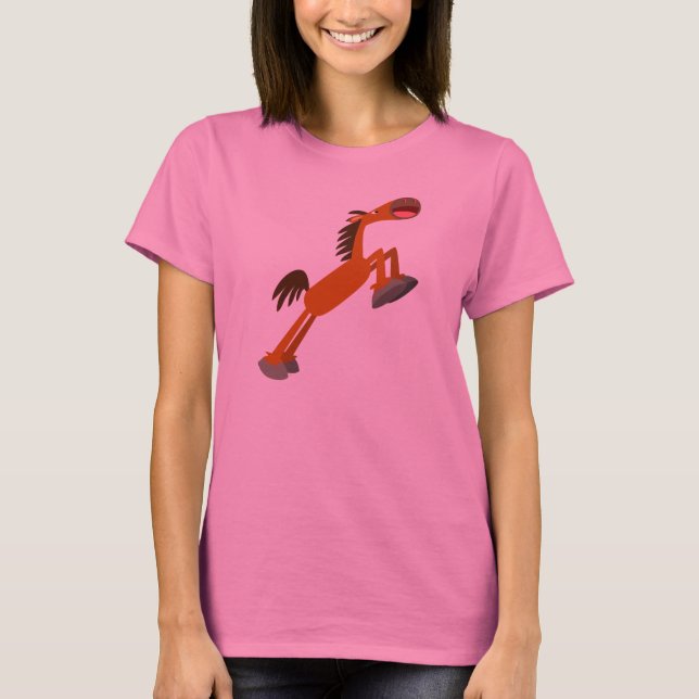 Giddyup, Horsey! Tecknad Horse Women T-Shirt (Framsida)