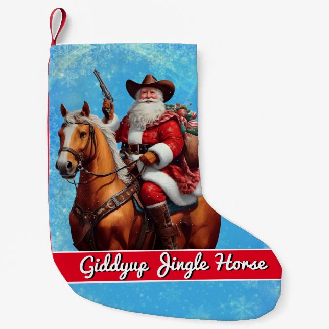 Giddyup Jingle Horse Jultomten jul Liten Julstrumpa (Framsidan)