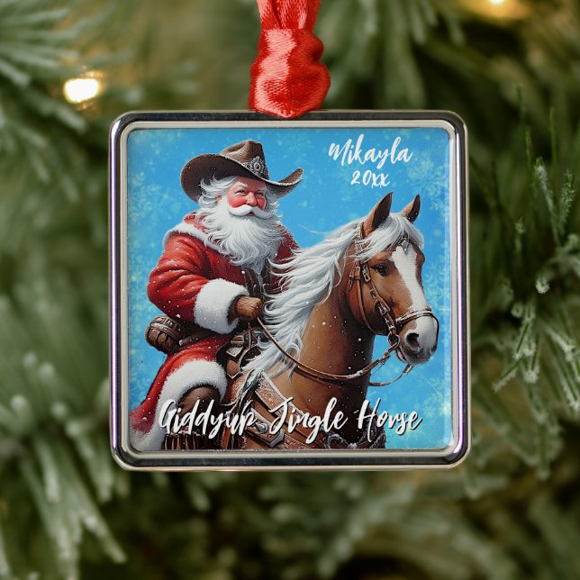 Giddyup Jingle Horse Tomte Jul Julgransprydnad Metall (Träd)