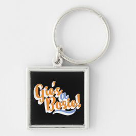 Gie är en Bosie! Scottish Doric Dialect Fyrkantig Silverfärgad Nyckelring