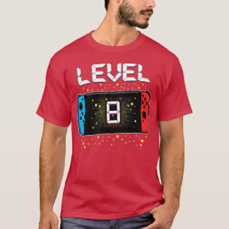 Gif 8-års gammalt videospel på Nivå 8 på födelseda T Shirt