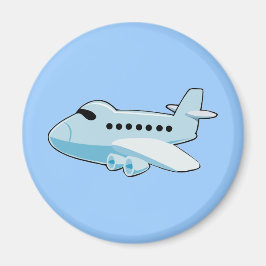 gif_airplane_002 BLUE-Tecknad Flygplan Magnet