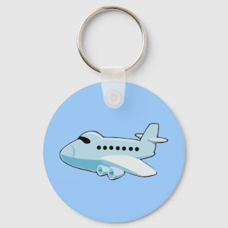gif_airplane_002 BLUE-Tecknad Flygplan Nyckelring
