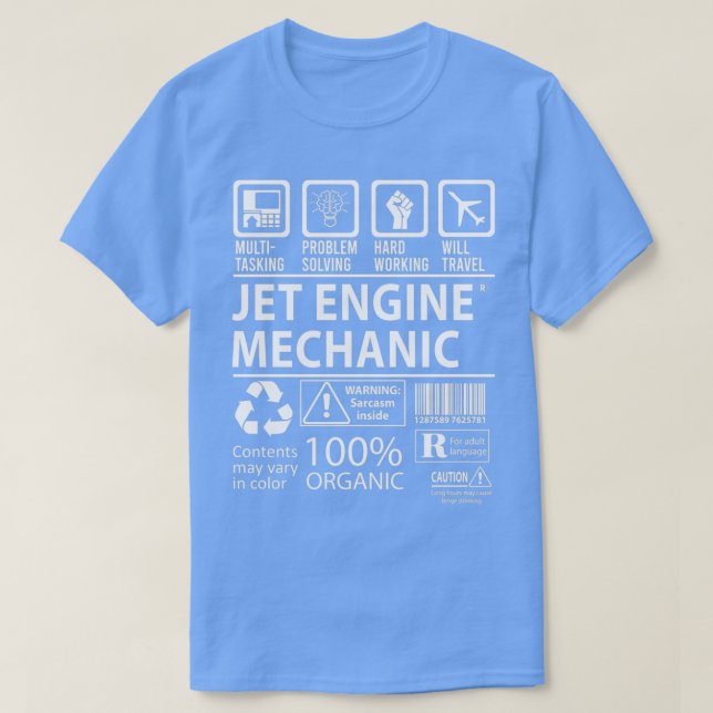 Gif-Auktoriserad för Jet-motorns mekaniska multita T Shirt (Design framsida)
