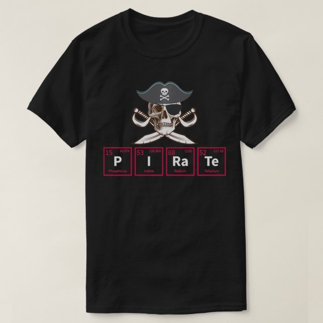 Gif för kemikemi i Pirat Periodic Bord Inslag T Shirt (Design framsida)