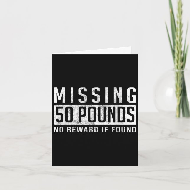 Gif för saknade 50 Pounds Weight Loss Loss Motivat Kort (Framsida)