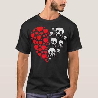 Gif för Womens Panda Valentines day Hearts Kärlek  T Shirt