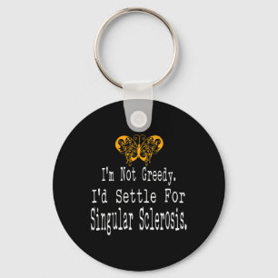 Gif-stöd för Många Sclerosis Awareness Butterfly S Nyckelring