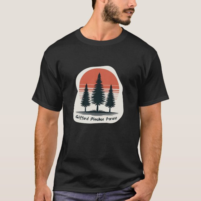 Gifford Pinchot Forest with Red Sunset T Shirt (Framsida)