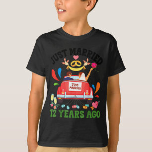 Gift 12 år sedan roligt 12-årsjubileum par t shirt