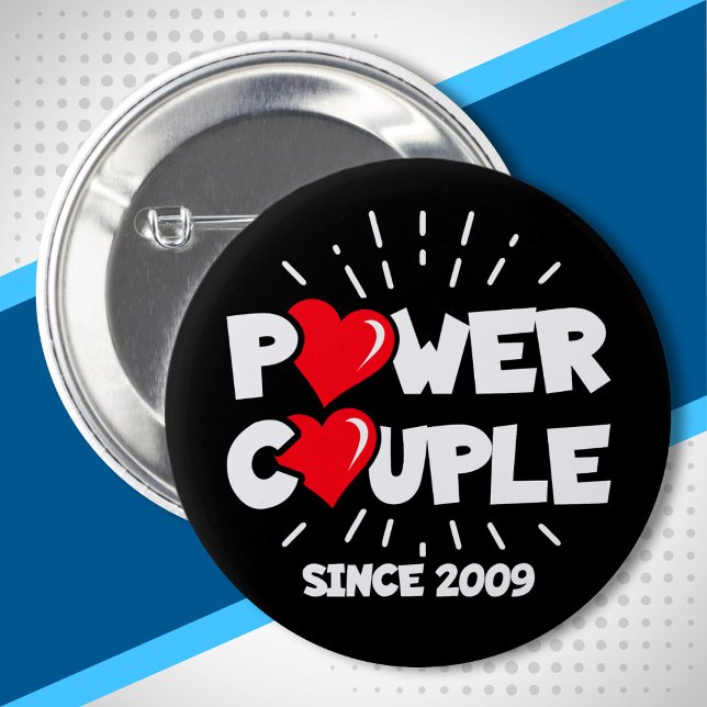 Gift 2009 - Power Couple - Bröllop-årsdagen Knapp (Skapare uppladdad)