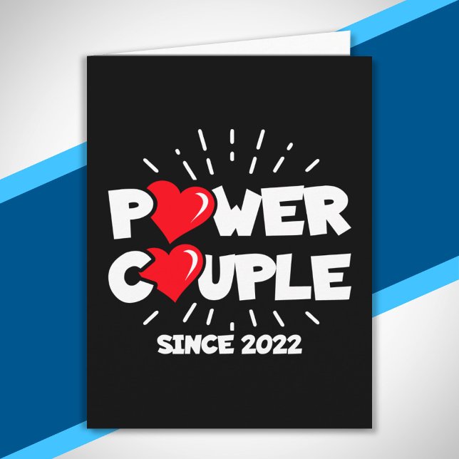 Gift 2022 - Power Couple - Bröllop-årsdagen Kort (Skapare uppladdad)