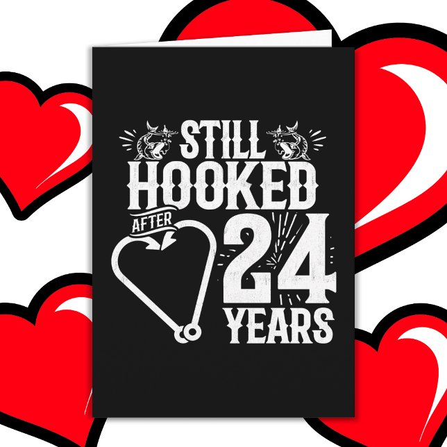 Gift 24 år med fiske - 24-årsjubileum kort (Skapare uppladdad)