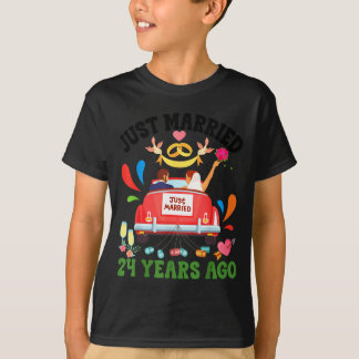 Gift 24 år sedan roliga 24-årsjubileum par t shirt