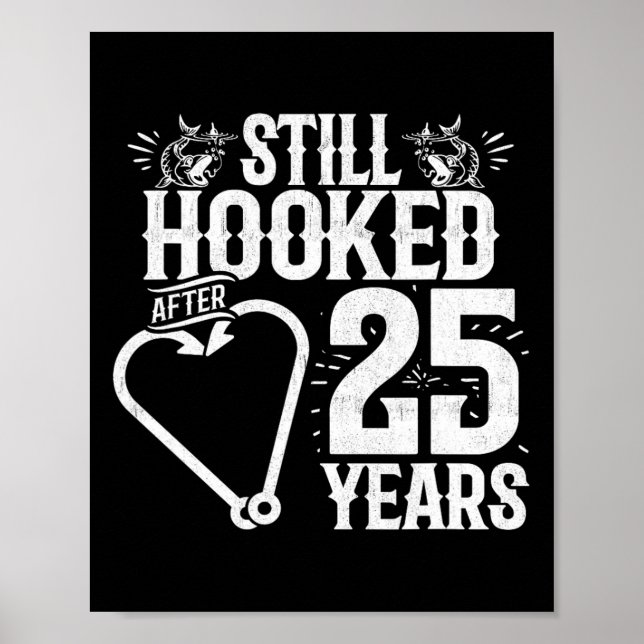 Gift 25 år - Fiske par - 25 Bröllop A Poster (Framsidan)