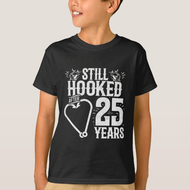 Gift 25 år - Fiske par - 25 Bröllop A T Shirt (Framsida)