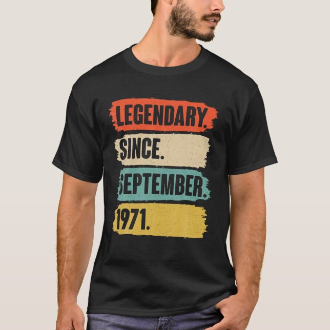 Gift 50-årig - legendary sedan september 1971 t shirt (Framsida)