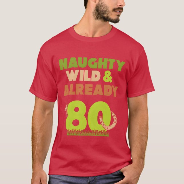 Gift 80-åriga kvinnliga hästvänner t shirt (Framsida)