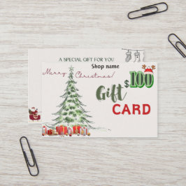 Gift affärskort $100 visitkort