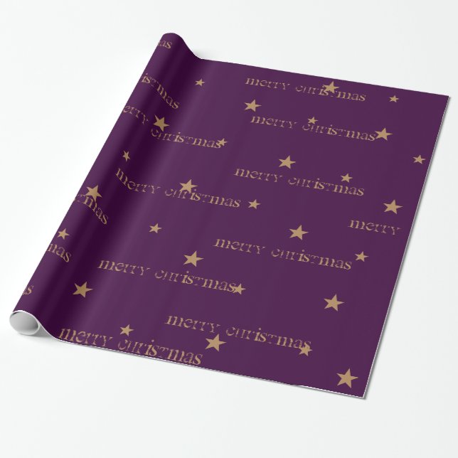 Gift-avfall från Eggplant och Tan God jul Presentpapper (Utrullad)