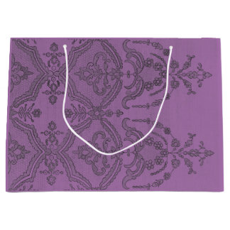 GIFT BAG BLACK ANTIQUE SNÖRE IN LIGHT PLUM