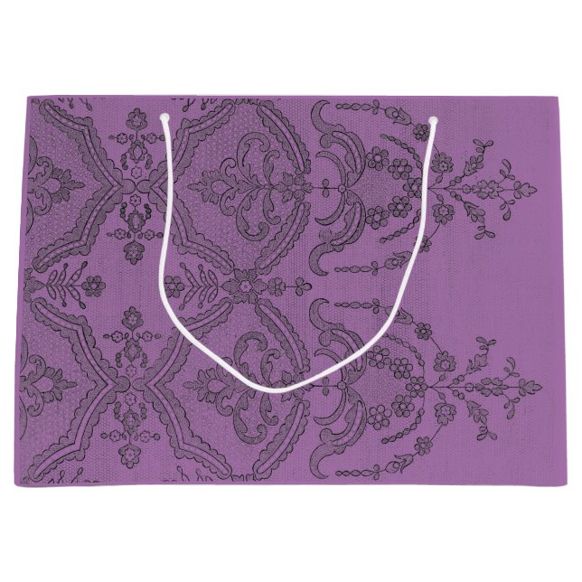 GIFT BAG BLACK ANTIQUE SNÖRE IN LIGHT PLUM (Framsidan)