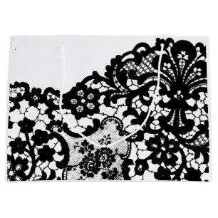 GIFT BAG BLACK OCH WHITE SNÖRE