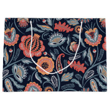 Gift Bag - Boho fet Blommigt Blue